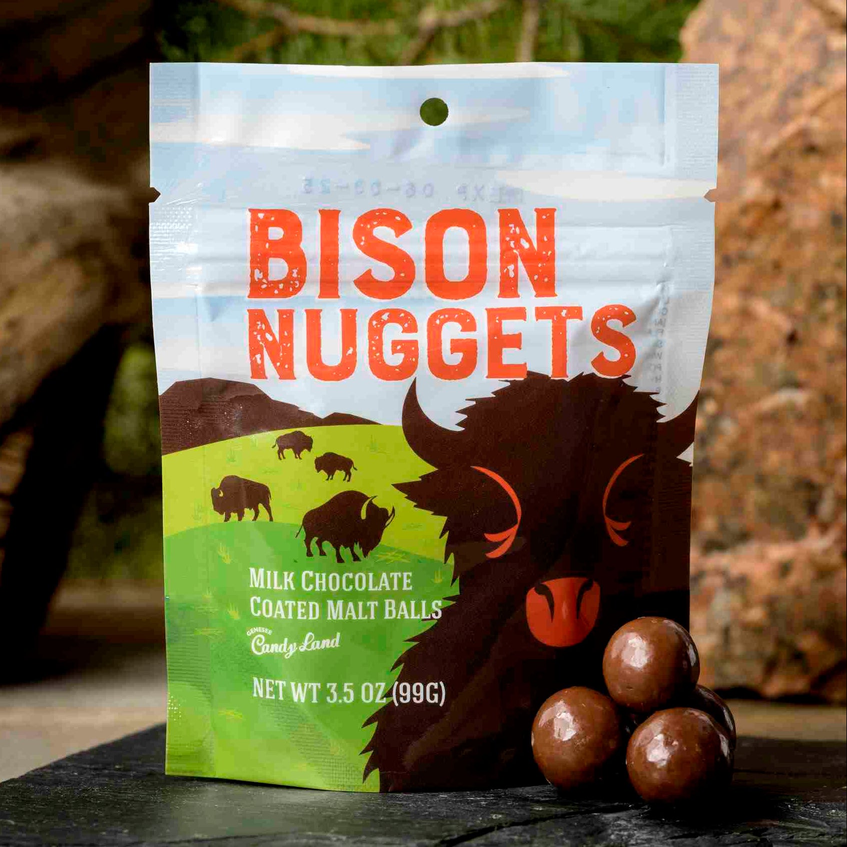 Bison Nuggets Wholesale Animal Trackers chocolate poop candy Genesee Candy Land
