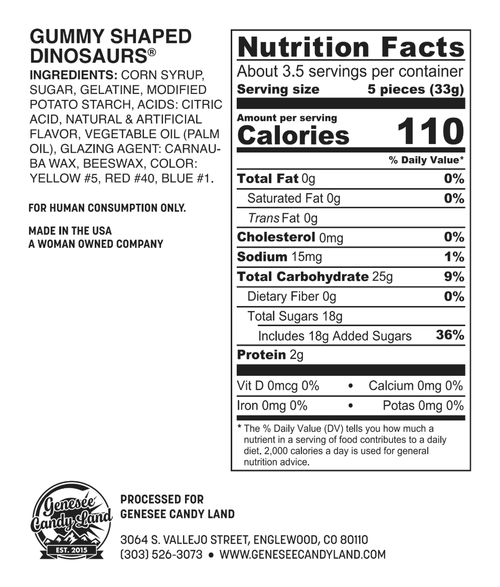 Dinosaur Chunks (Gummi Shaped Dinosaurs)