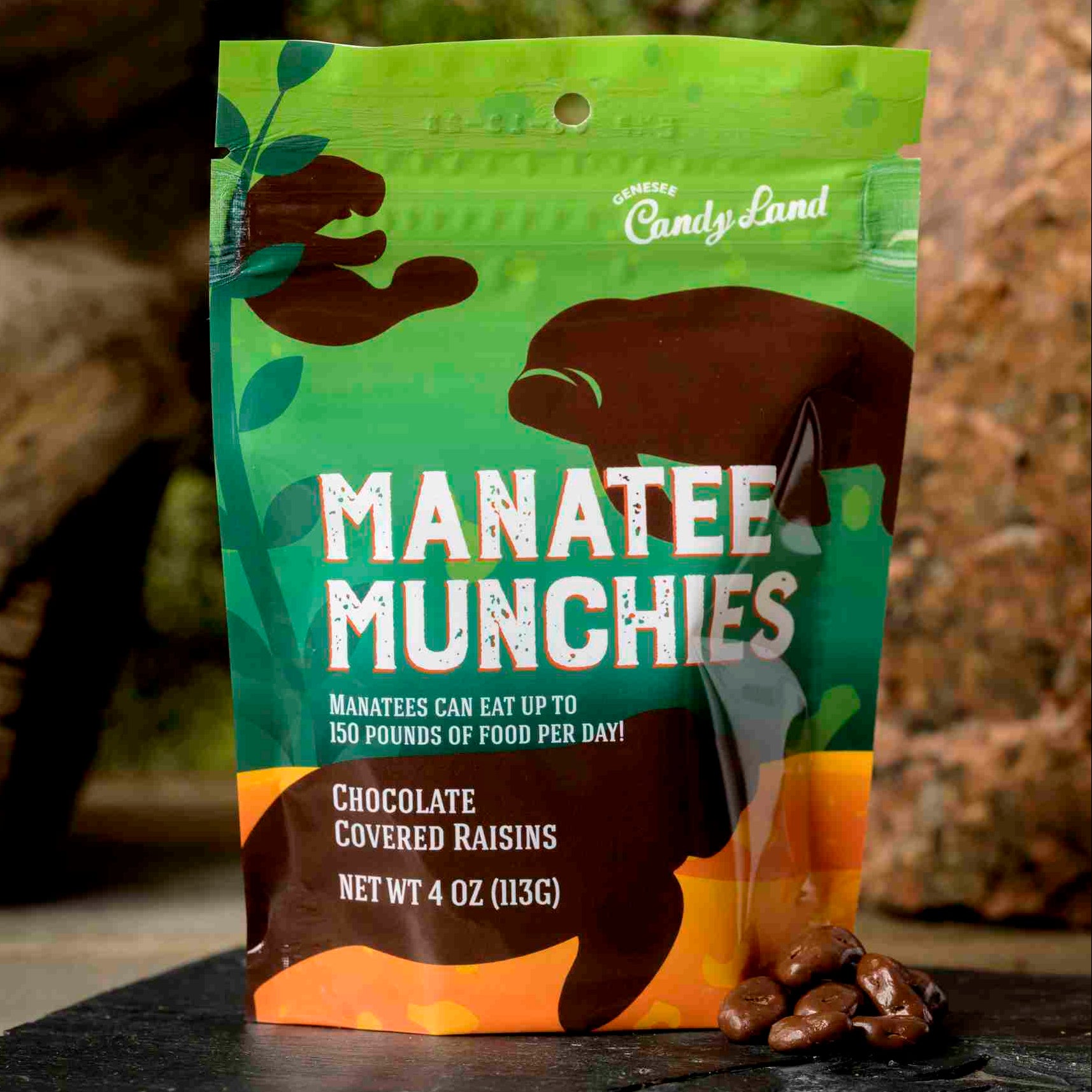 Manatee Munchies Animal trackers poop chocolate candy Genesee Candy Land Wholesale